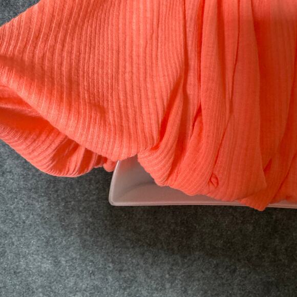 Free People Just A Fling Shirt Womens Small Coral Ribbed Blouson Tank Top Boho‎ - Picture 7 of 10